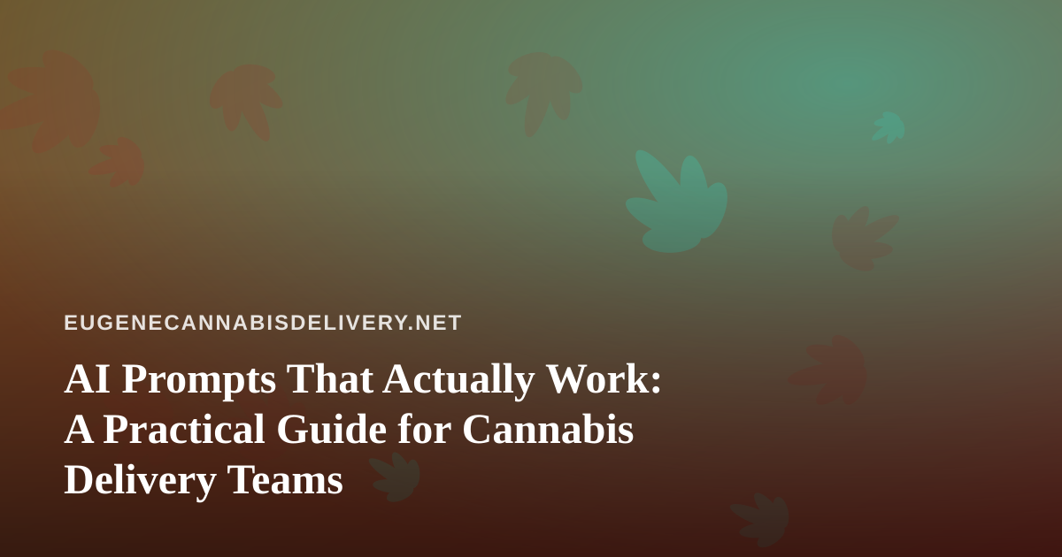 AI Prompts That Actually Work: A Practical Guide for Cannabis Delivery Teams