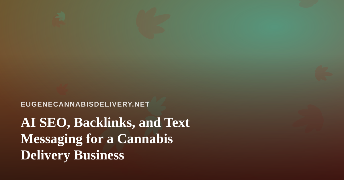 AI SEO, Backlinks, and Text Messaging for a Cannabis Delivery Business
