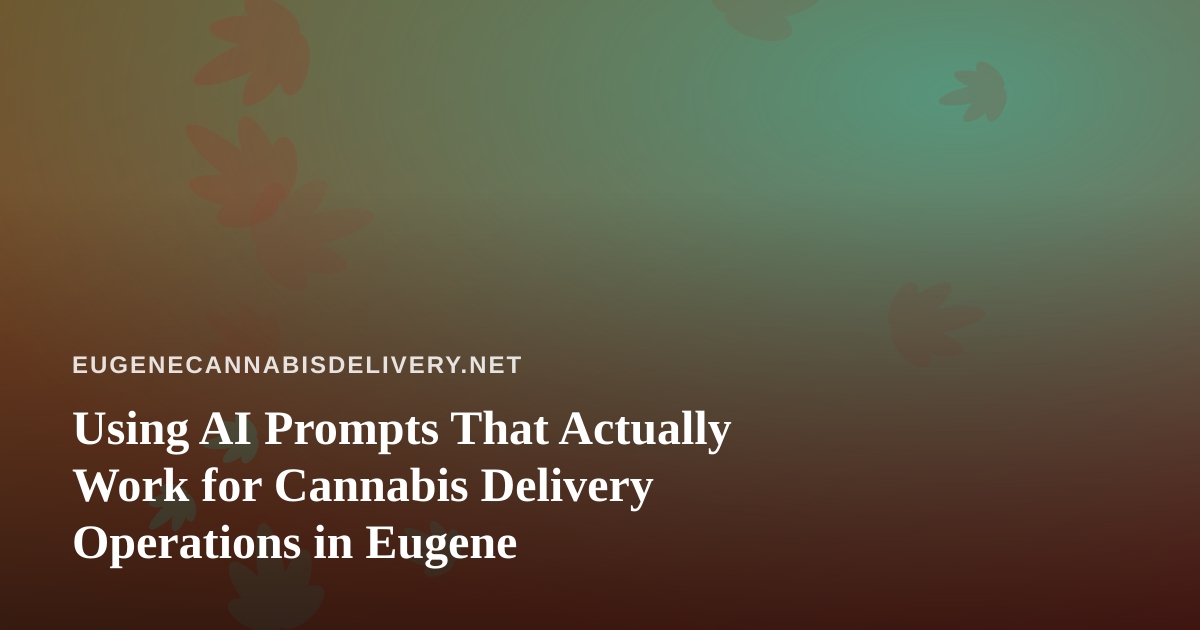 Using AI Prompts That Actually Work for Cannabis Delivery Operations in Eugene