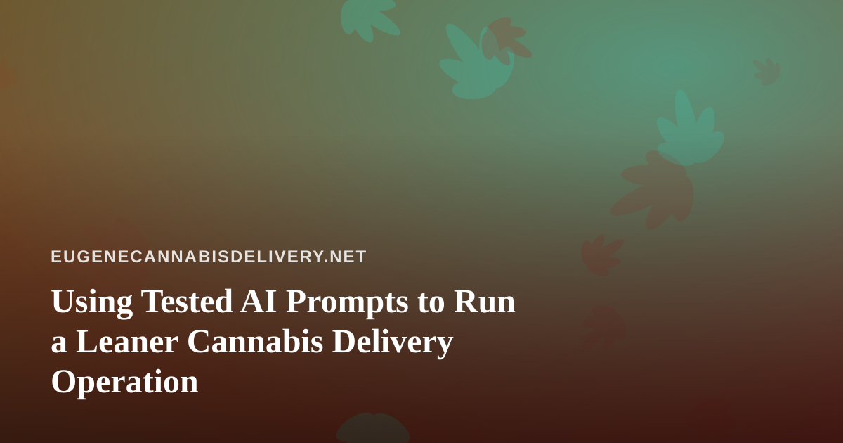 Using Tested AI Prompts to Run a Leaner Cannabis Delivery Operation