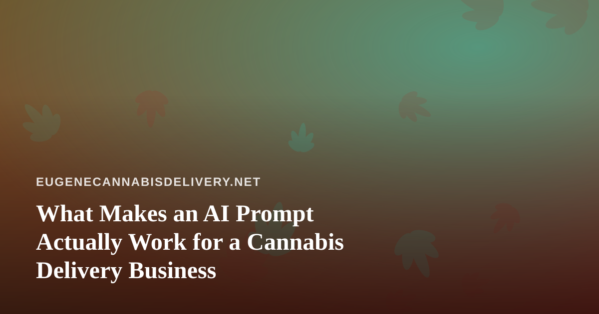 What Makes an AI Prompt Actually Work for a Cannabis Delivery Business